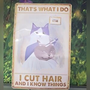 Cat-Themed Wall Art with Blue and Gray Cats